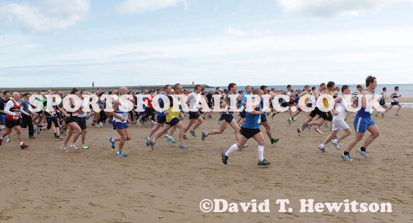 Start of the Pier to Pier Race, South Shields to Roker, Sunderland.